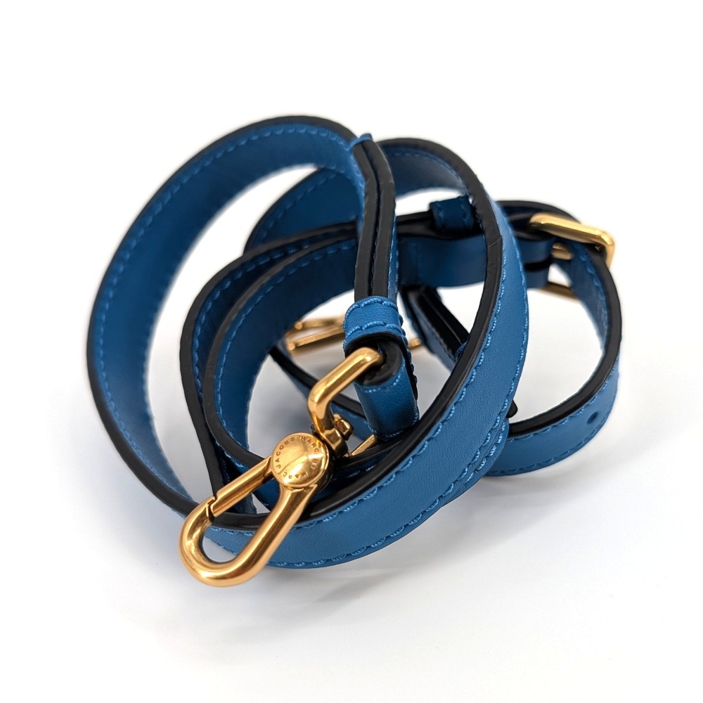 Marc by Marc Jacobs Blue Leather Adjustable Crossbody Strap‎ Gold Hardware